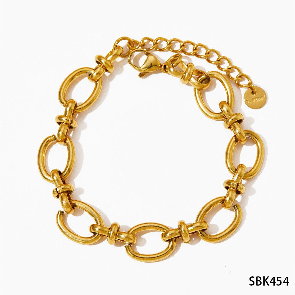 Stainless Steel Diamond Wide Strap Heart Bracelet