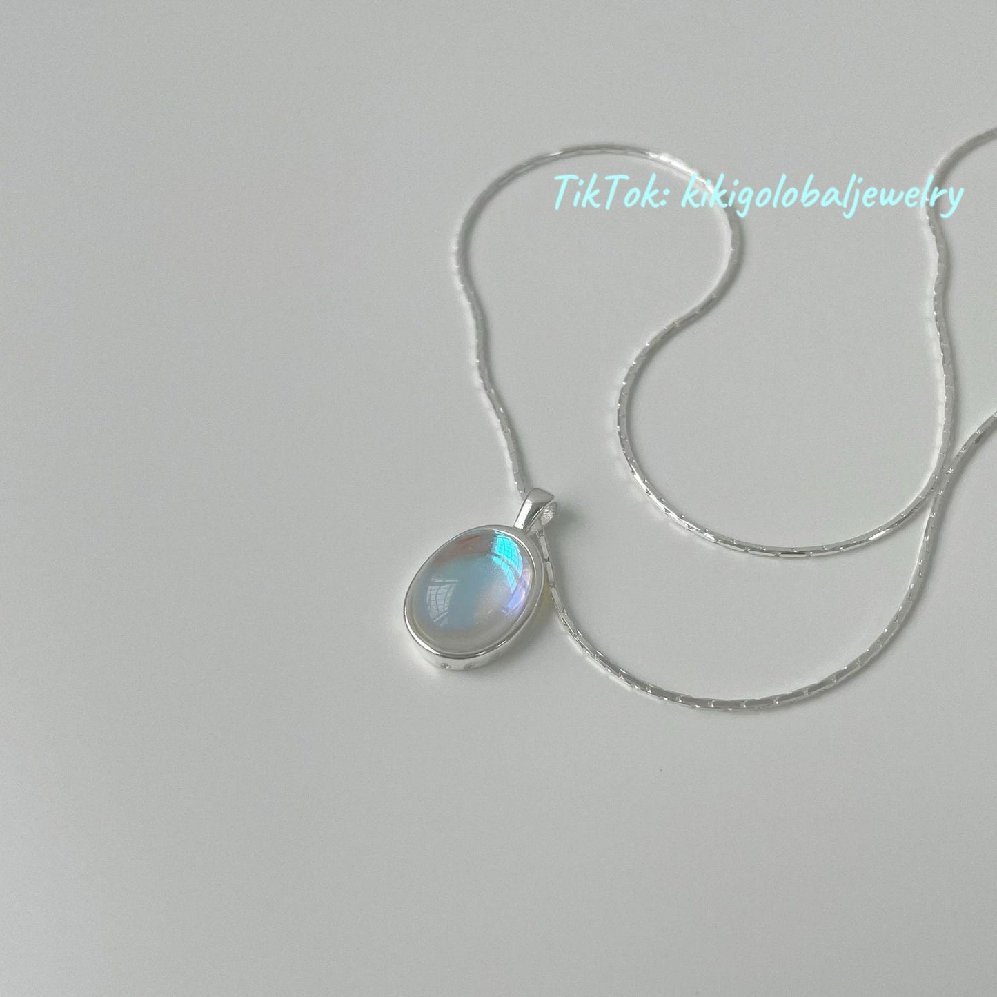 S925 sterling silver moonstone necklace