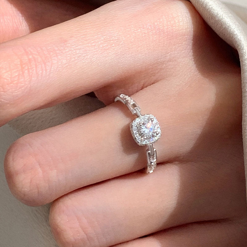 925 sterling silver small sugar cube ring