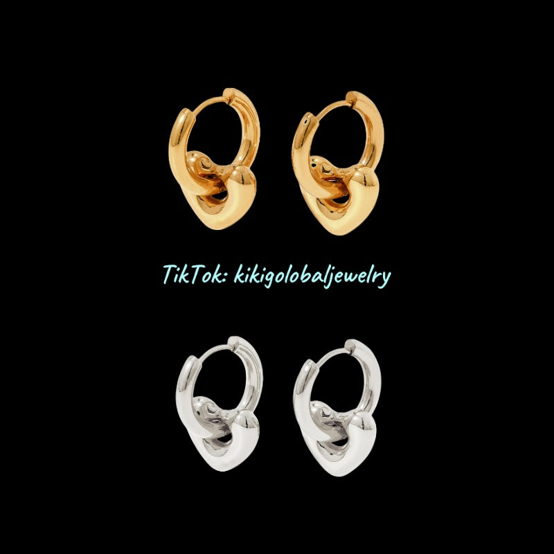 Stainless steel heart earrings