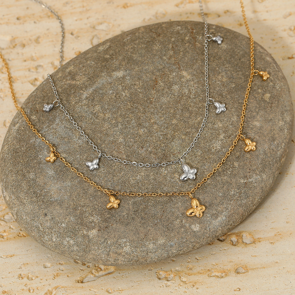 Stainless Steel Butterfly Pendant Necklace