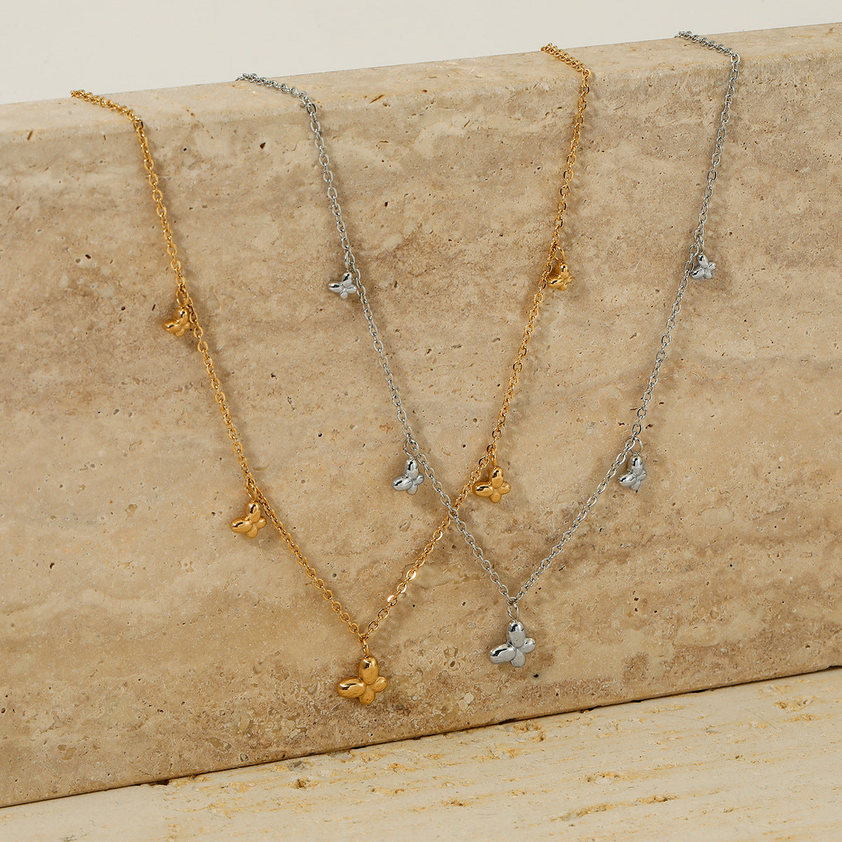 Stainless Steel Butterfly Pendant Necklace