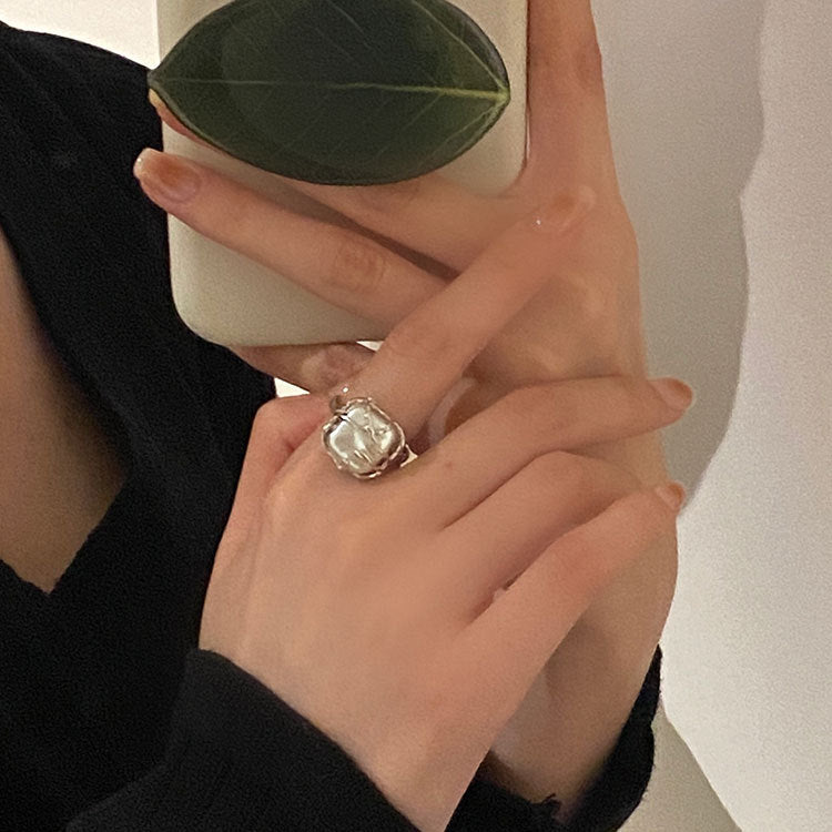 s925 baroque pearl ring