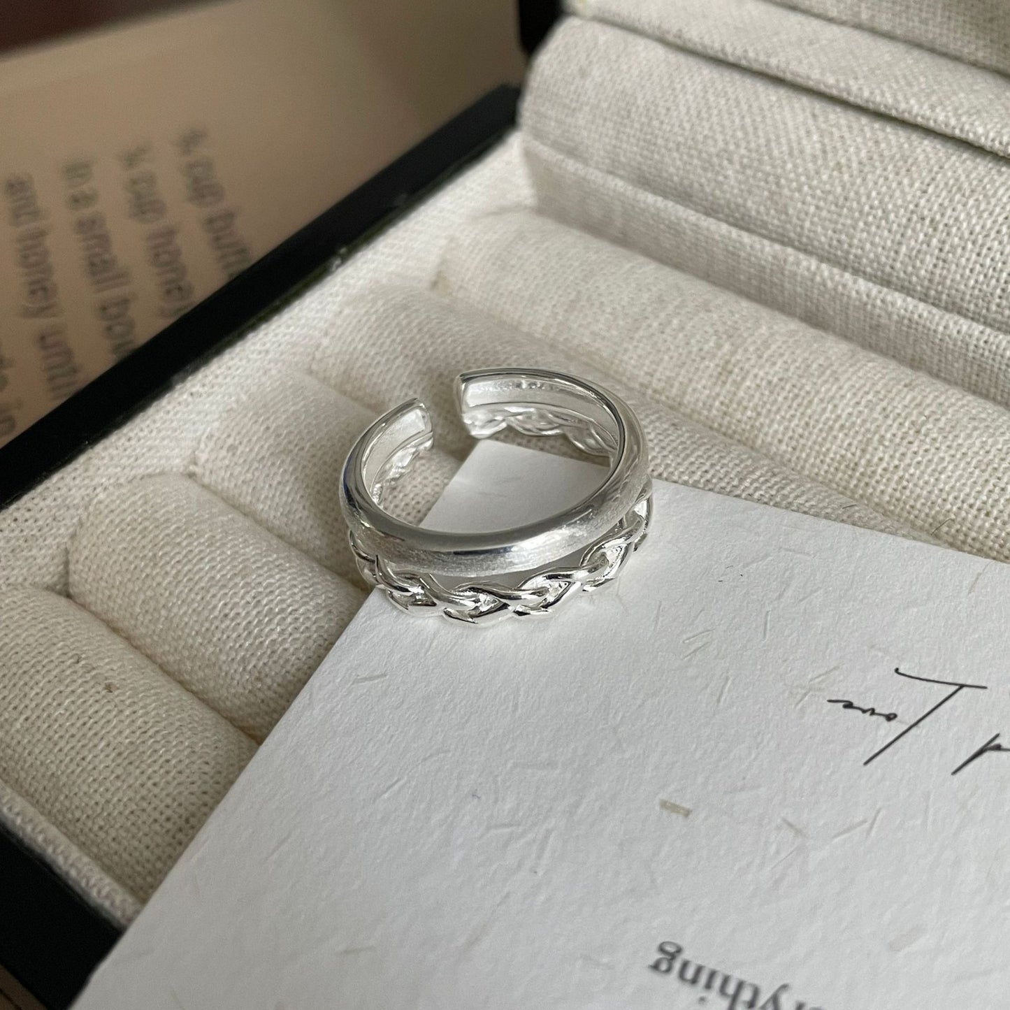 S925 sterling silver twisted wire drawing ring
