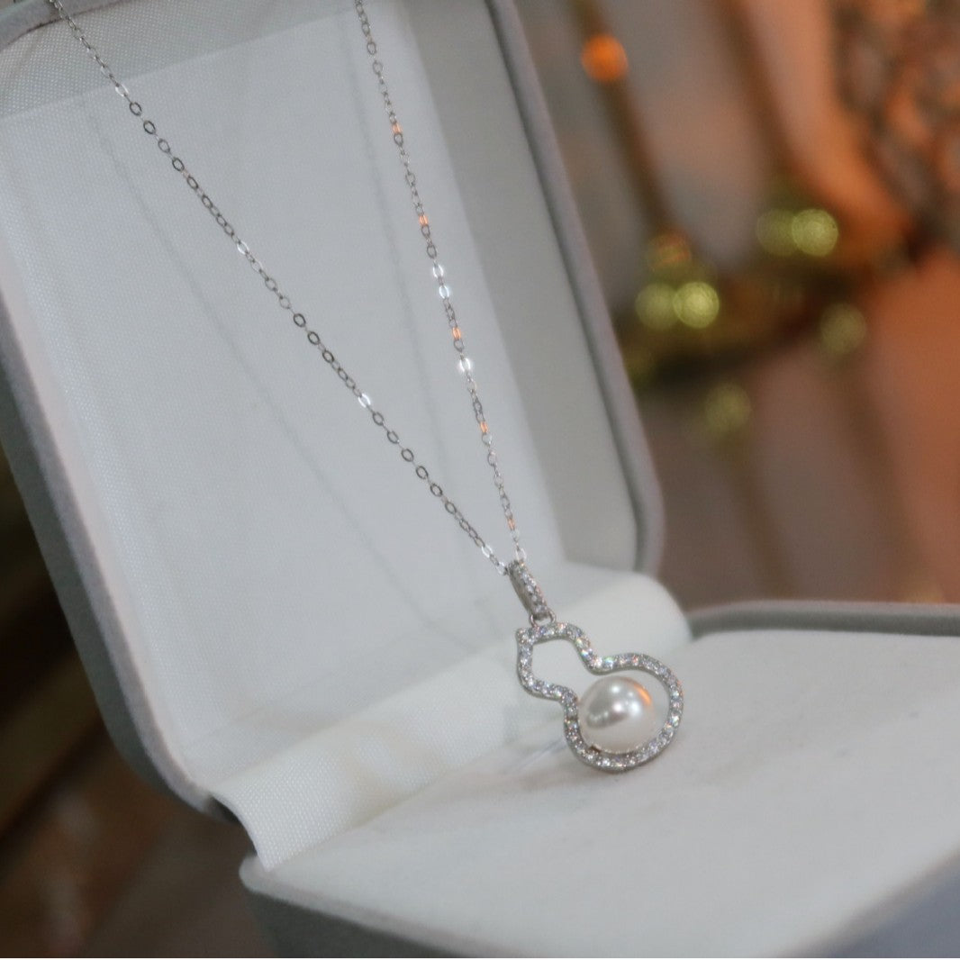 925 silver small gourd natural pearl necklace