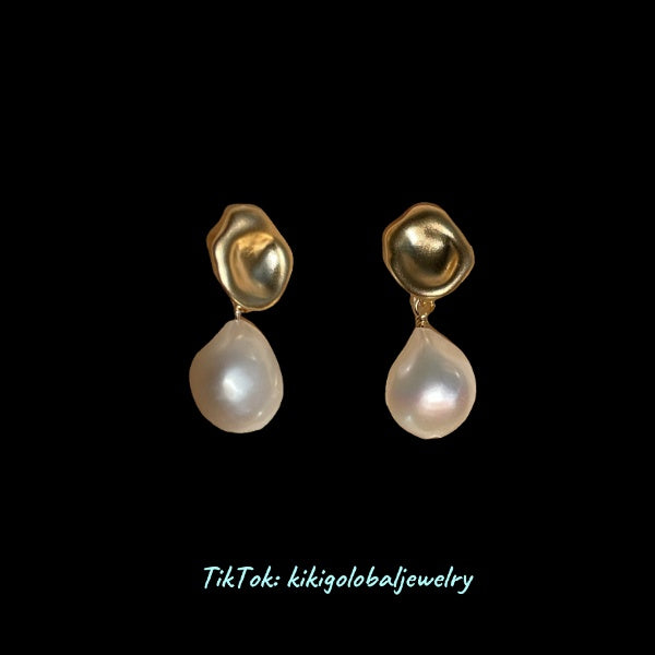 Irregular Baroque Pearl Earrings