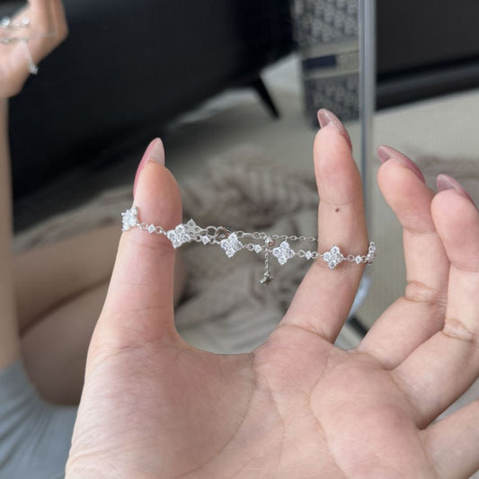 good quality! s925 Lucky four-leaf clover bracelet