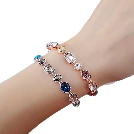 Pink crystal diamond bracelet