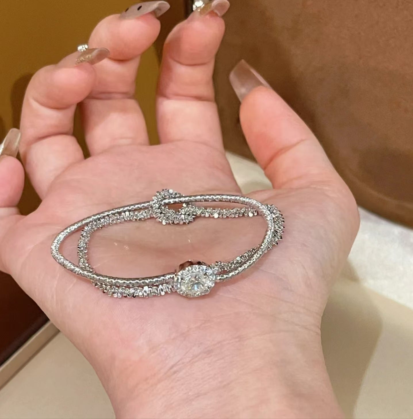 Wrapped gold wire bracelet