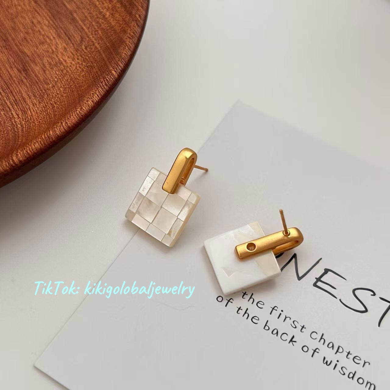 s925 silver needle shell and butterfly shell earrings