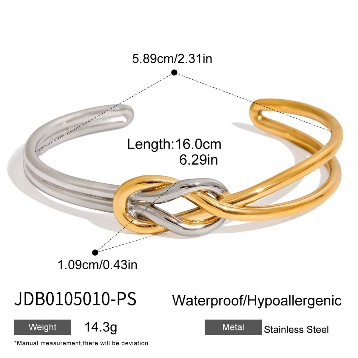 Titanium steel rope knot bracelet does not fade