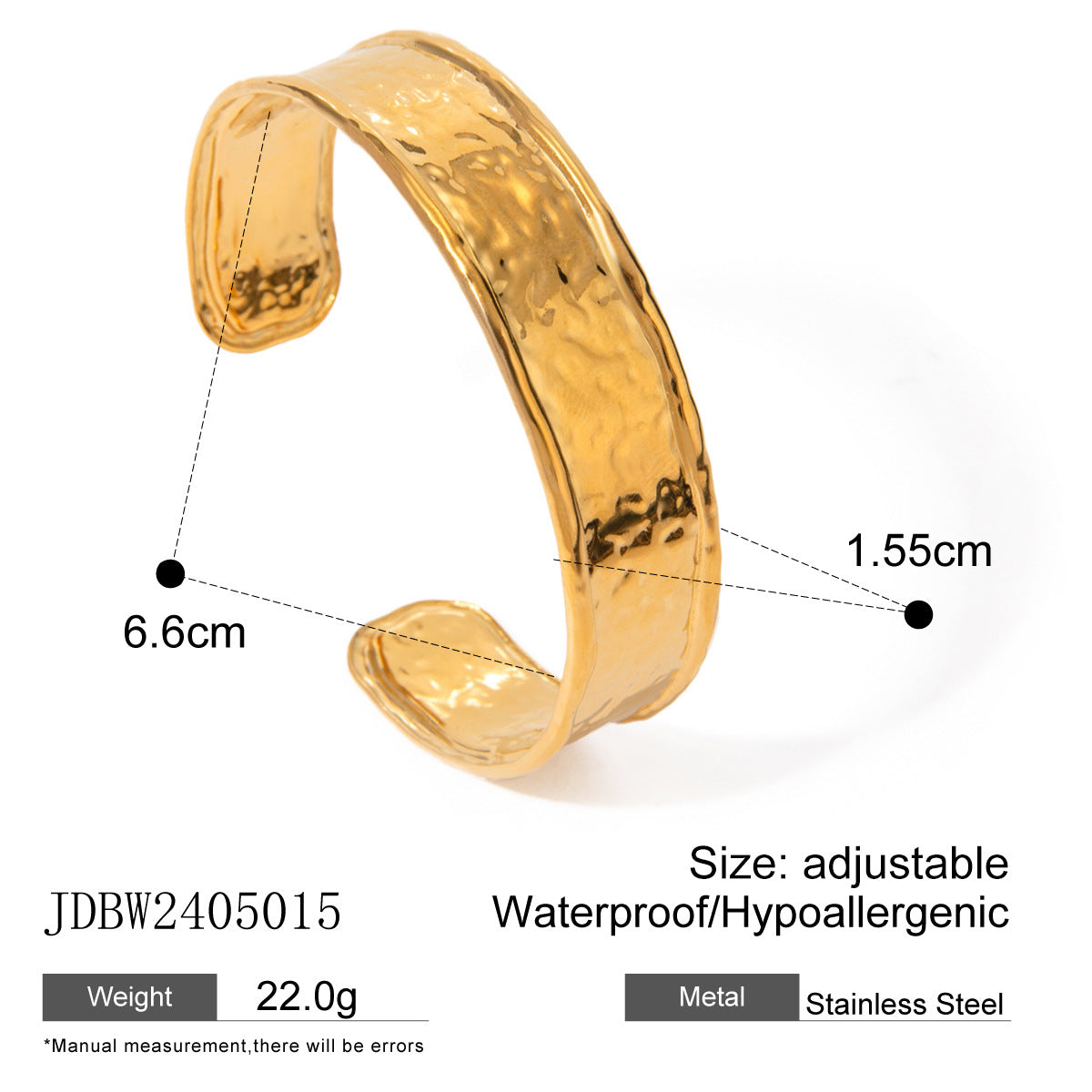 18K gold stainless steel irregular bracelet