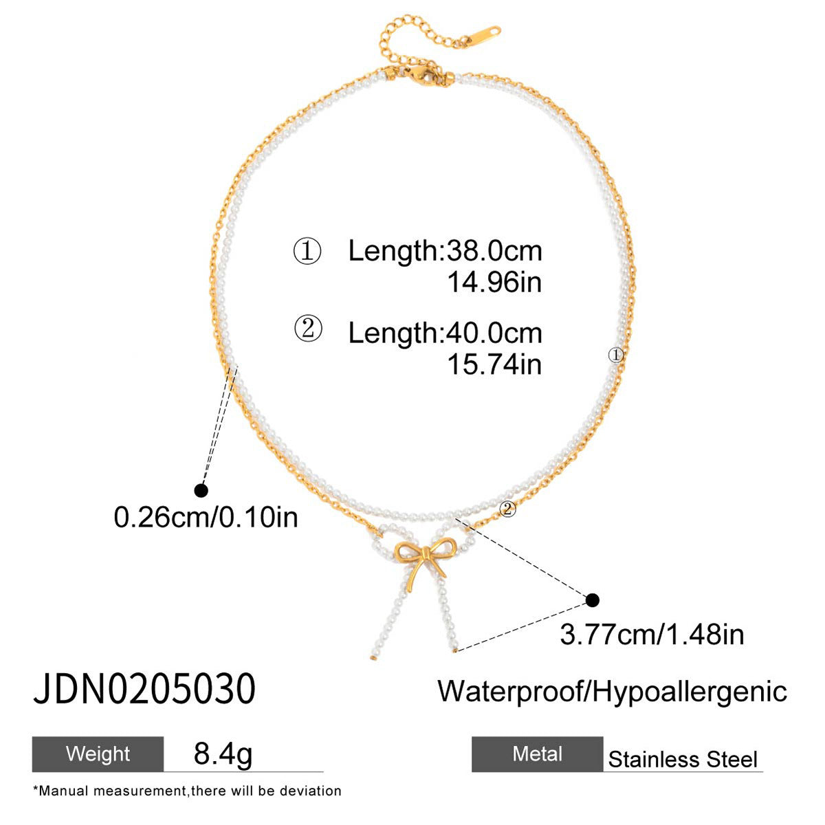 18K Gold Stainless Steel Pearl Bow Earrings