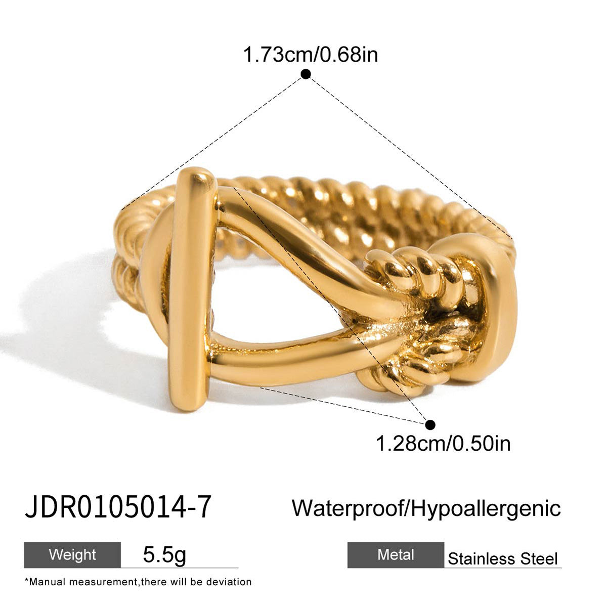 Titanium steel knot ring does not fade