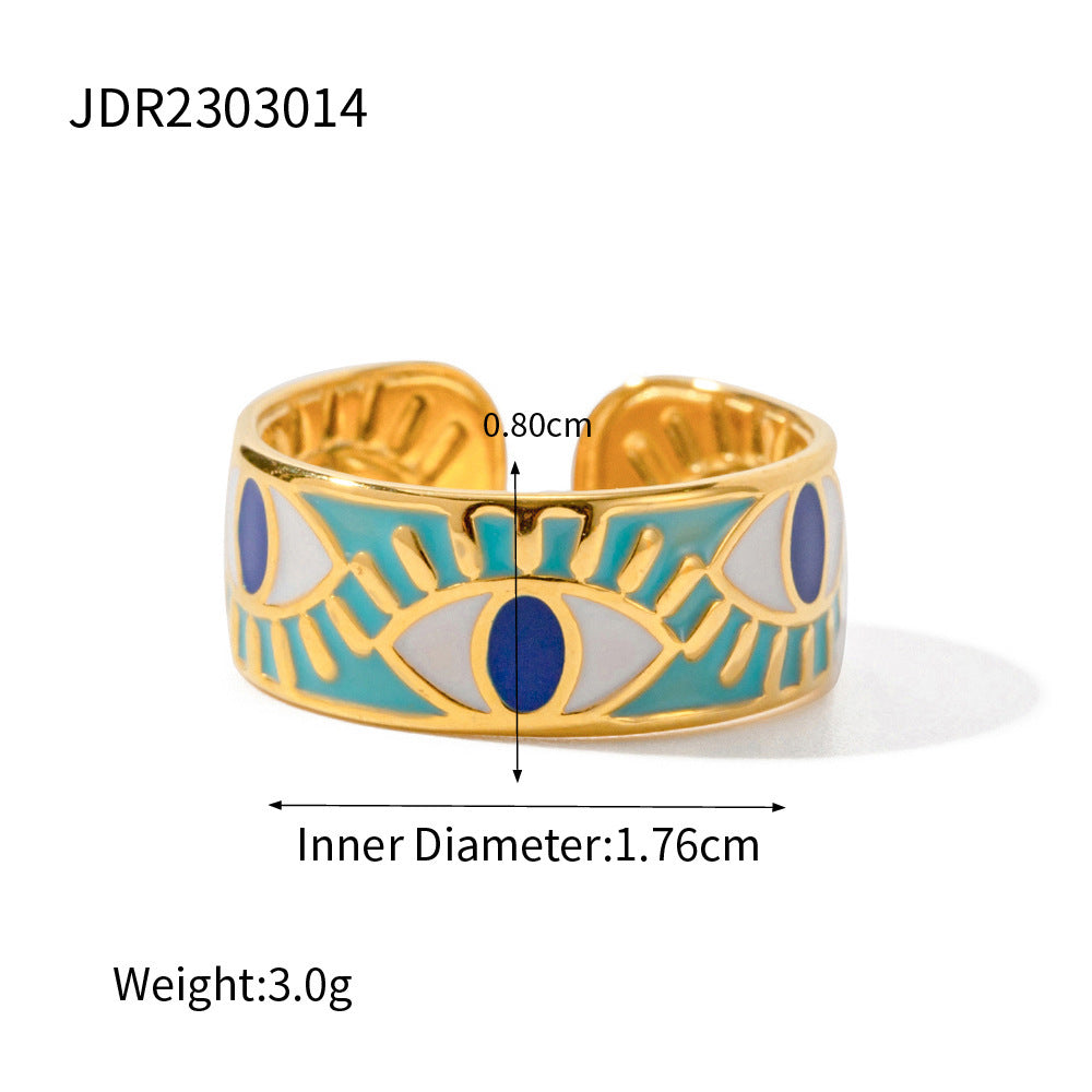 Stainless Steel Natural Stone Ring