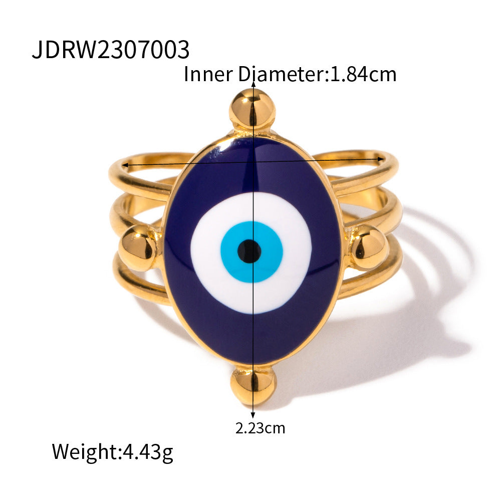 Stainless Steel Natural Stone Ring