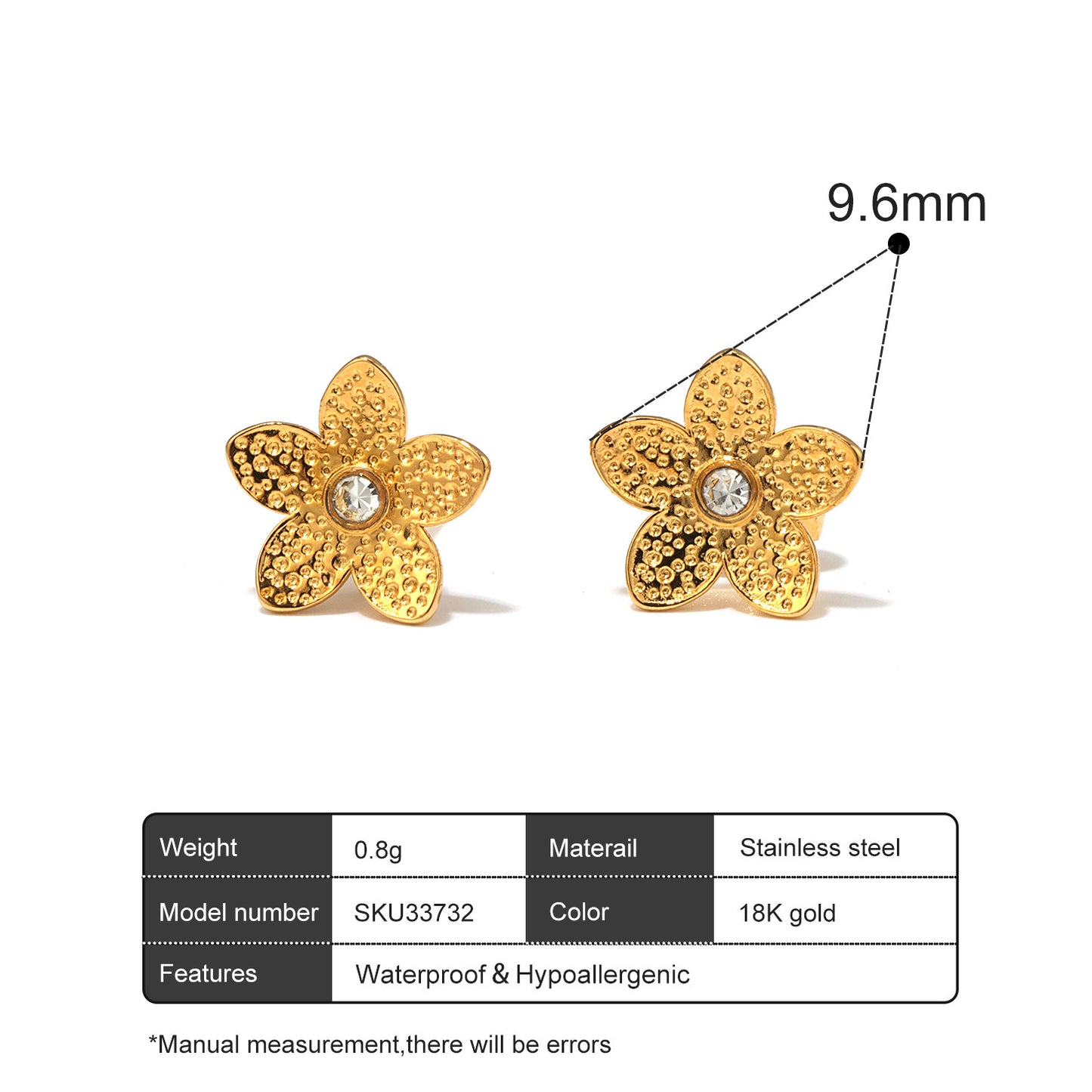 Stainless steel sunflower earrings