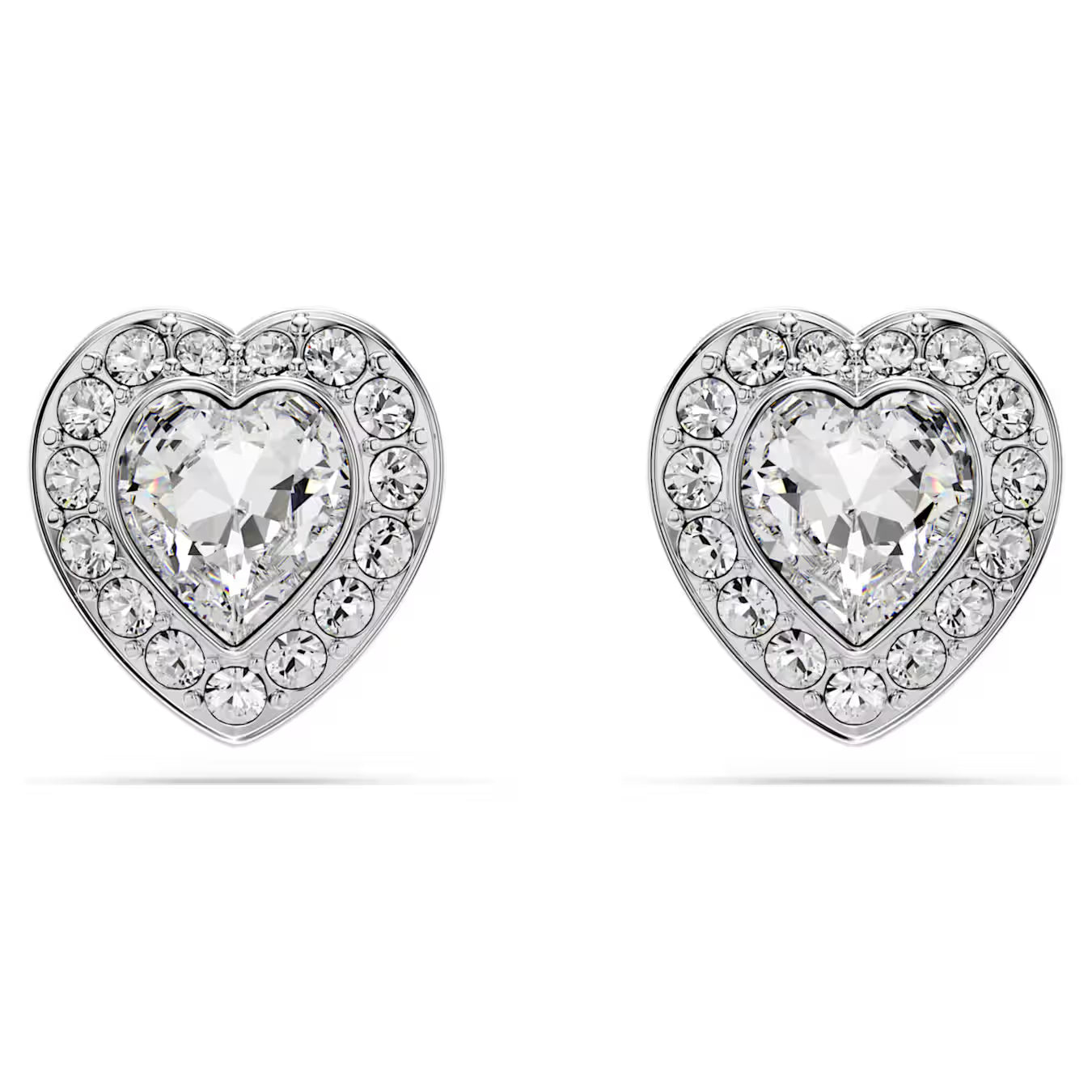 Hybrid-cut heart-shaped diamond earrings