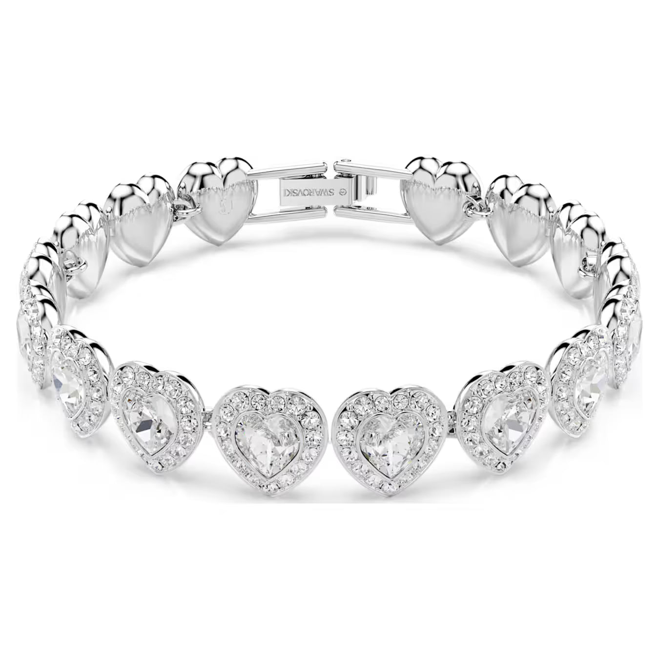 Mixed-cut heart-shaped diamond bracelet