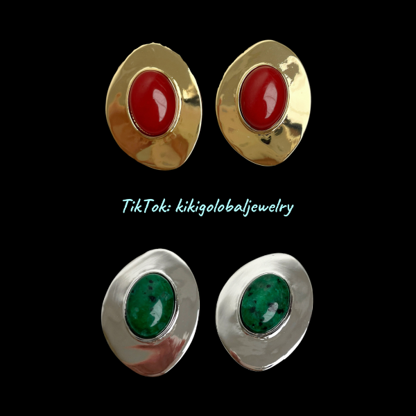 Resin titanium steel earrings