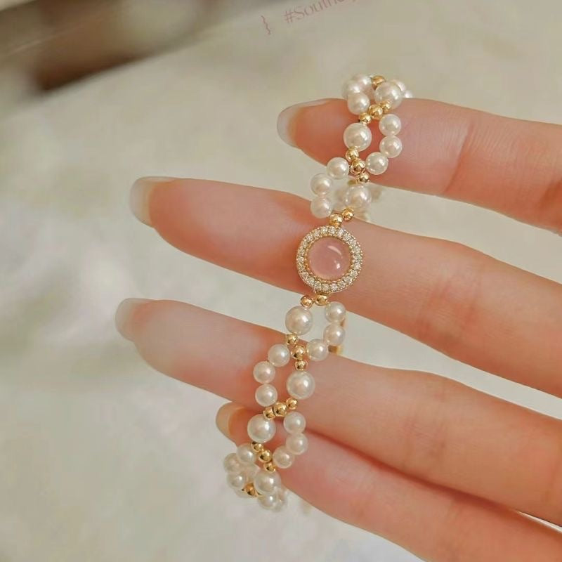 Swarovski pink pearl bracelet