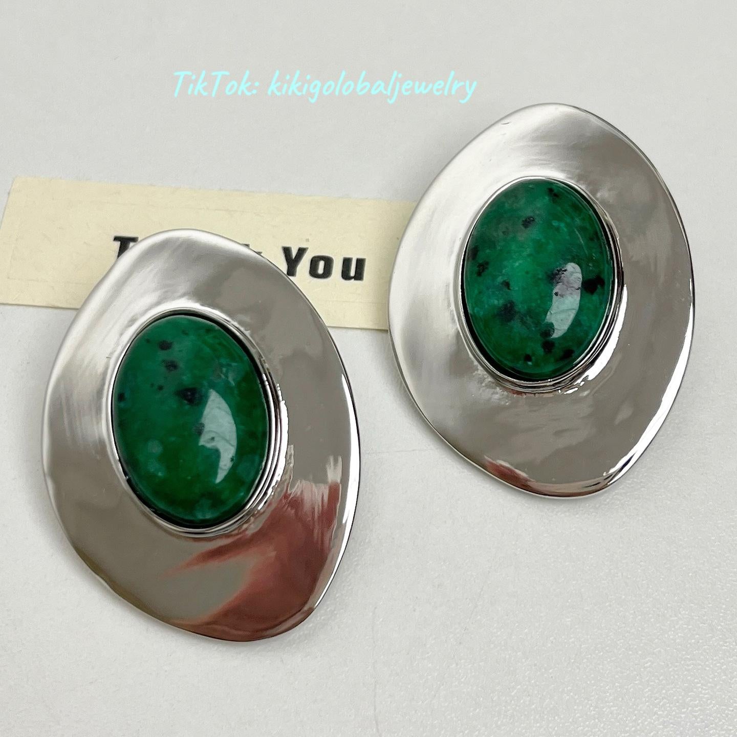 Resin titanium steel earrings