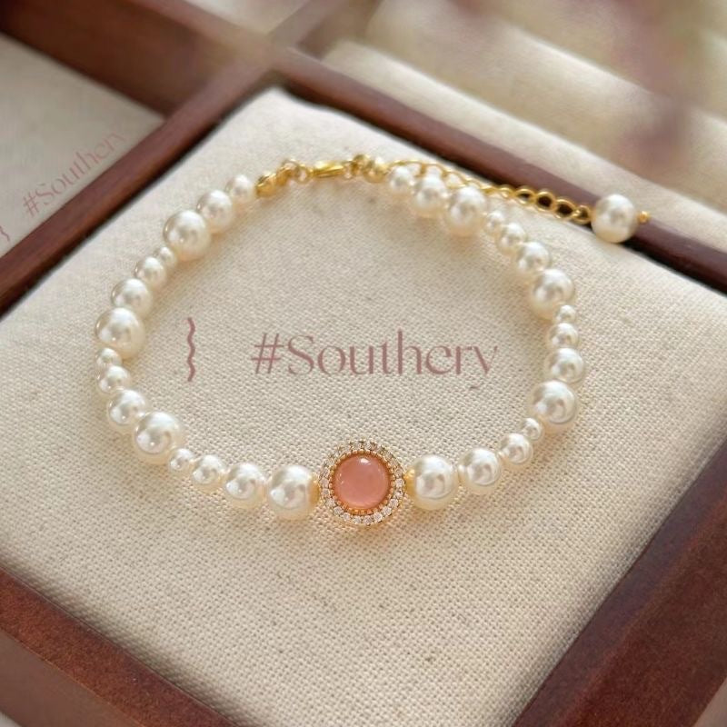 Swarovski pink pearl bracelet