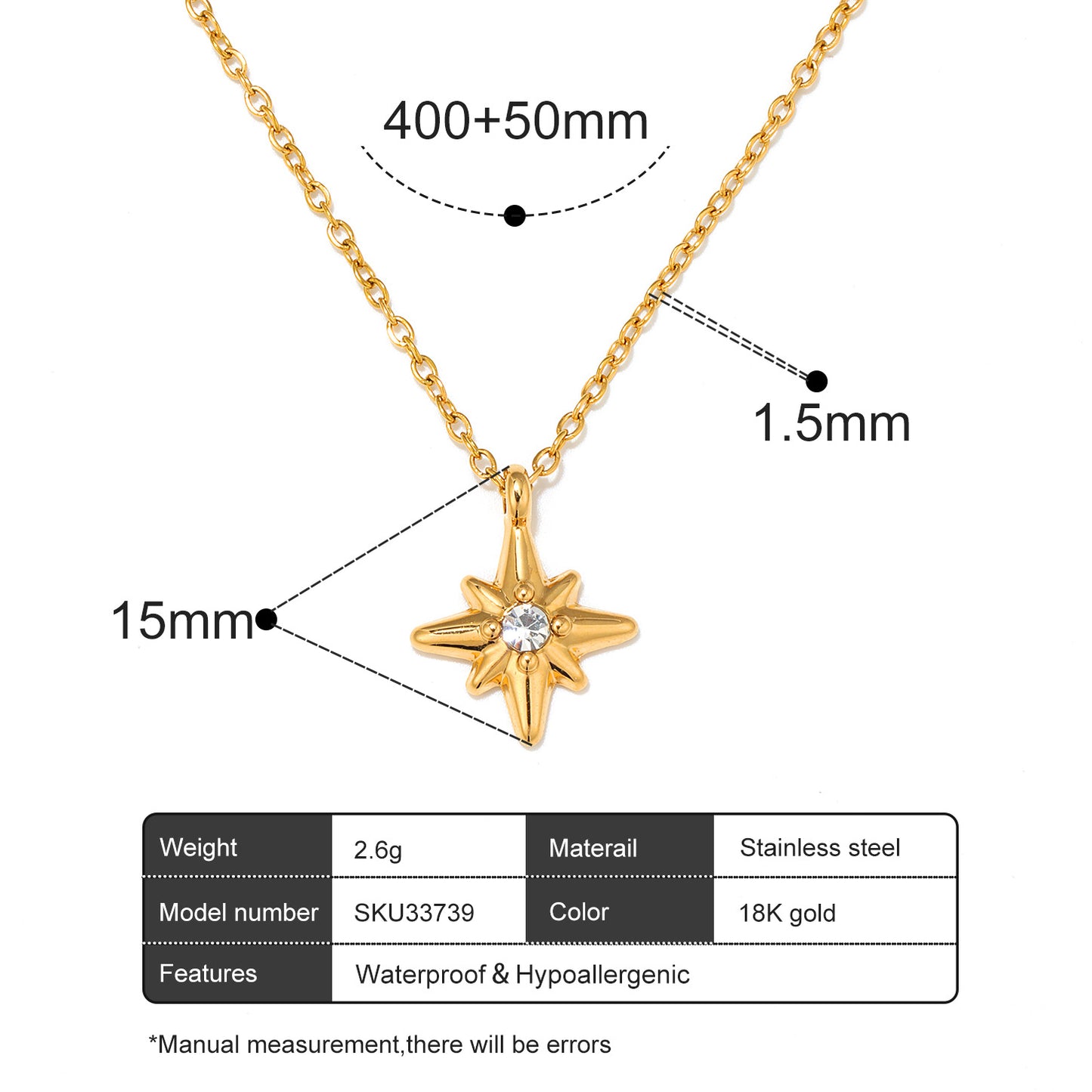 Stainless Steel Starry Sky Series Necklace