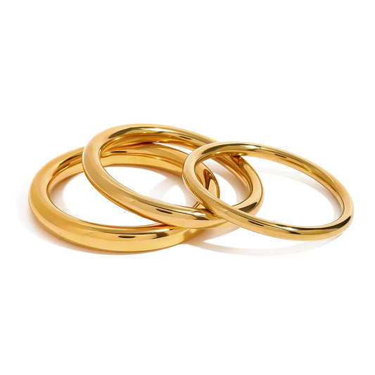 18k gold stainless steel simple round bracelet