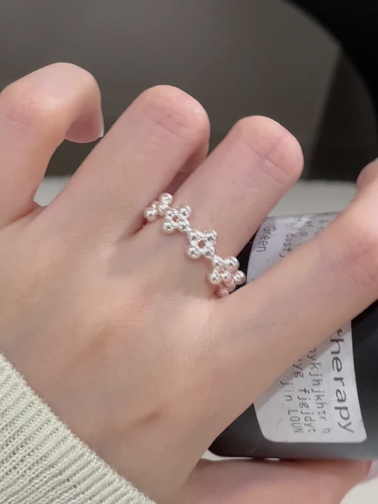 S925 sterling silver round bead ring