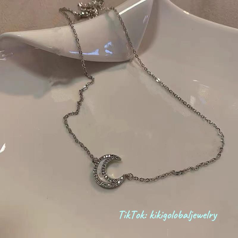 s925 silver moon necklace