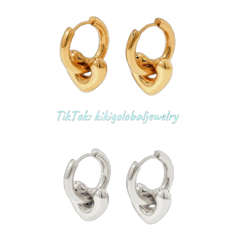 Stainless steel heart earrings