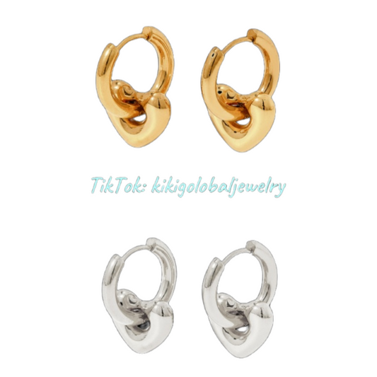 Stainless steel heart earrings