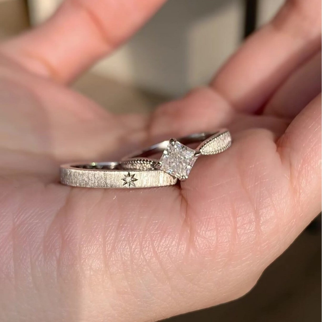 Square Diamond Star Ring