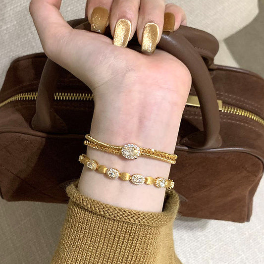 Wrapped gold wire bracelet