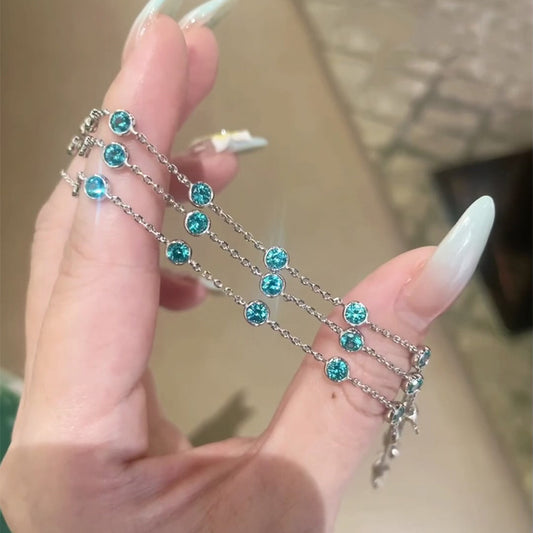 S925 silver Para color bubble bracelet