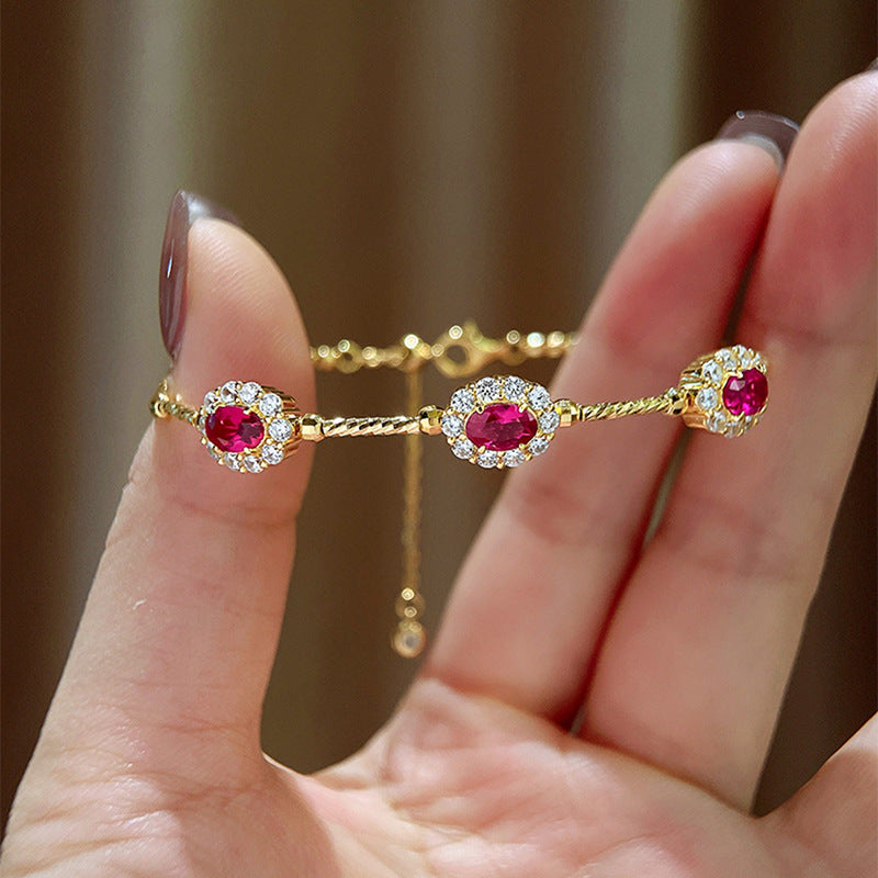 Gold ruby bracelet