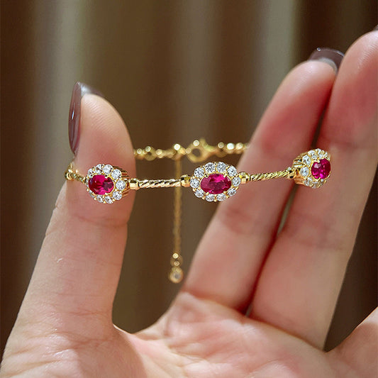 Gold ruby bracelet
