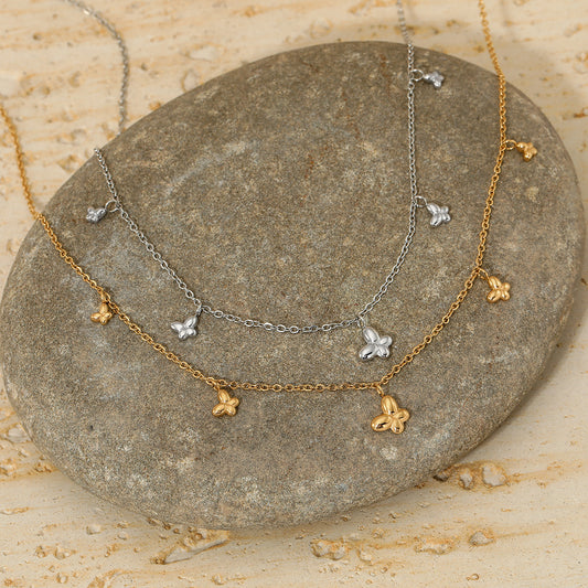 Stainless Steel Butterfly Pendant Necklace
