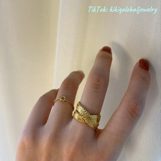 Cross Snake Bone Ring