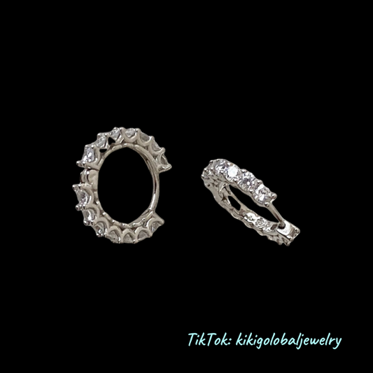 s925 sterling silver round diamond earrings