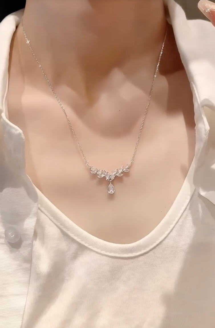 Super shiny! S999 sterling silver butterfly necklace