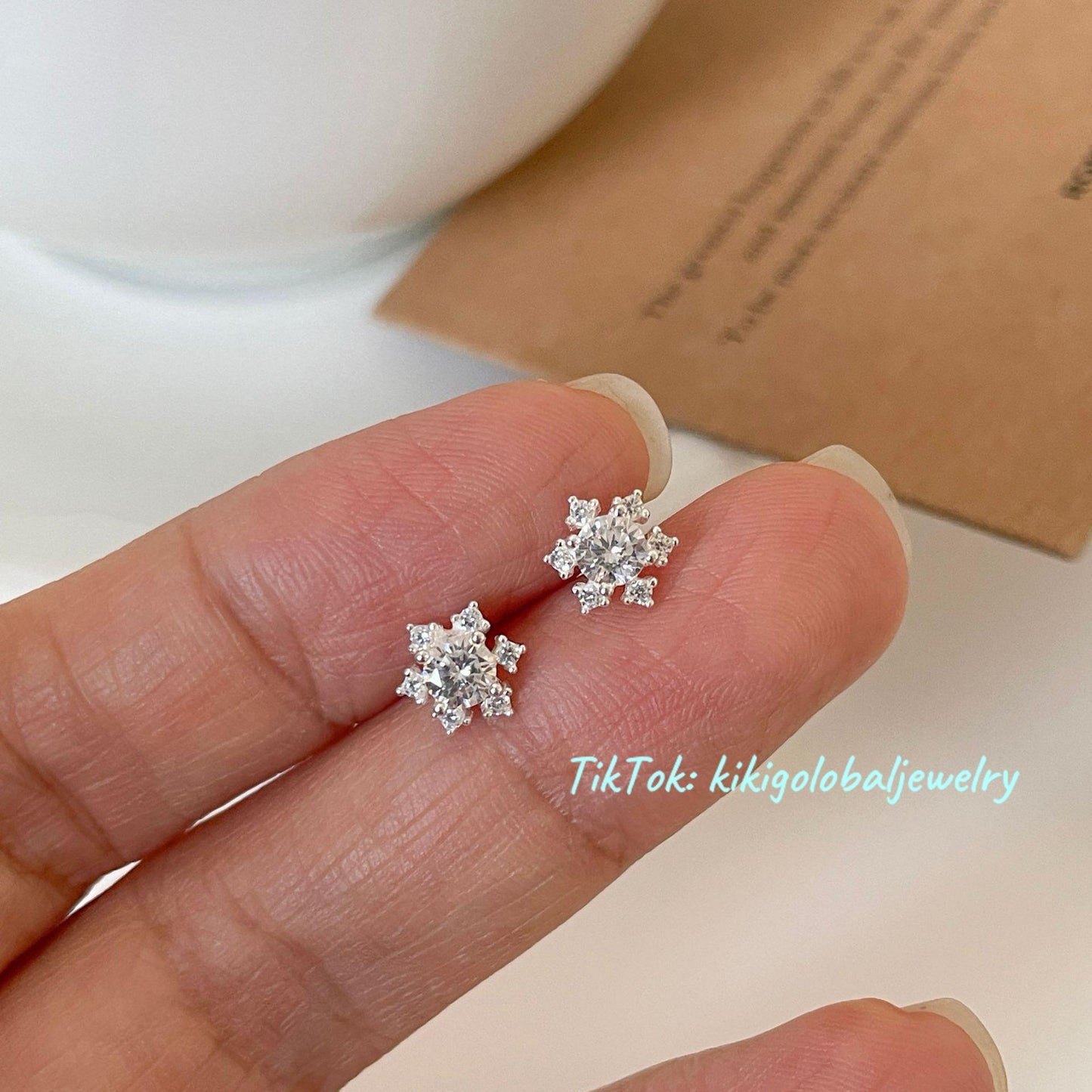 Christmas Special ~ S999 Sterling Silver Snowflake Earrings