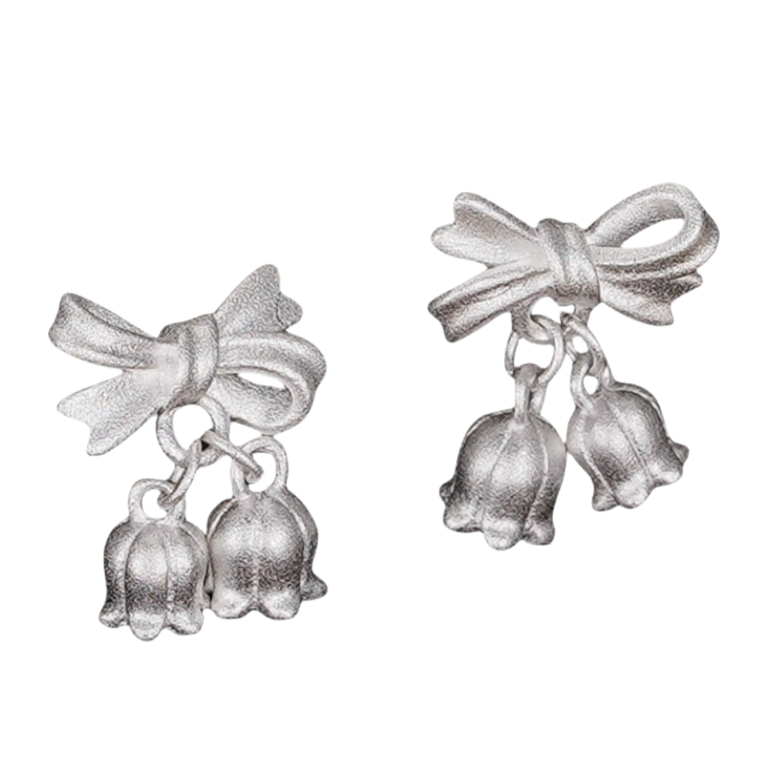 S925 Lily of the Valley Bowknot Earrings