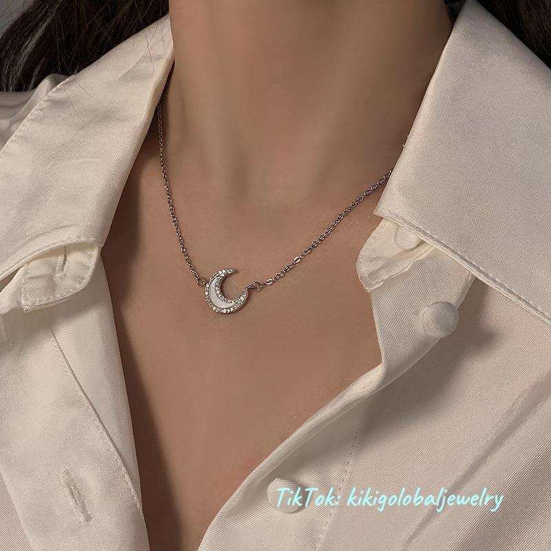s925 silver moon necklace