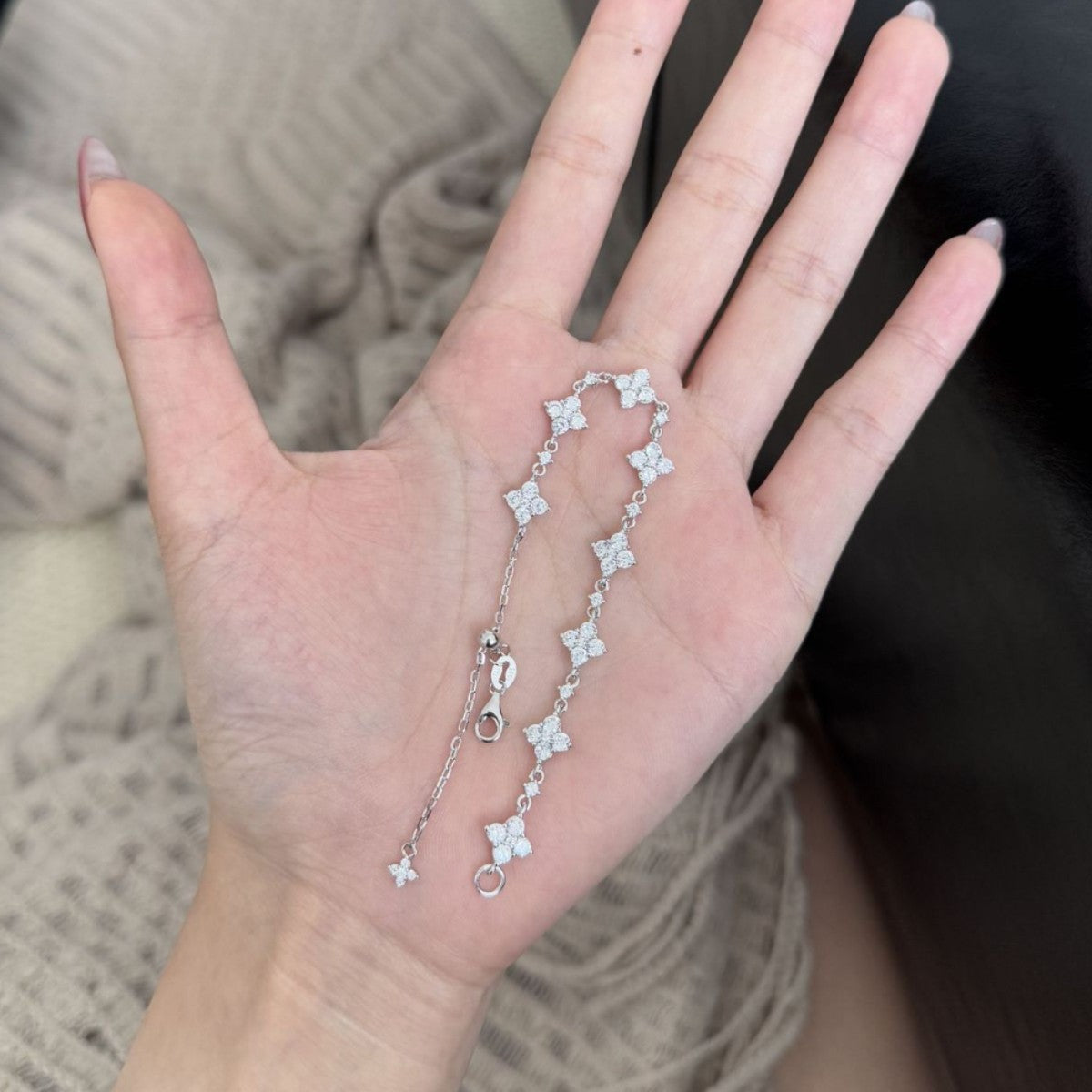 good quality! s925 Lucky four-leaf clover bracelet