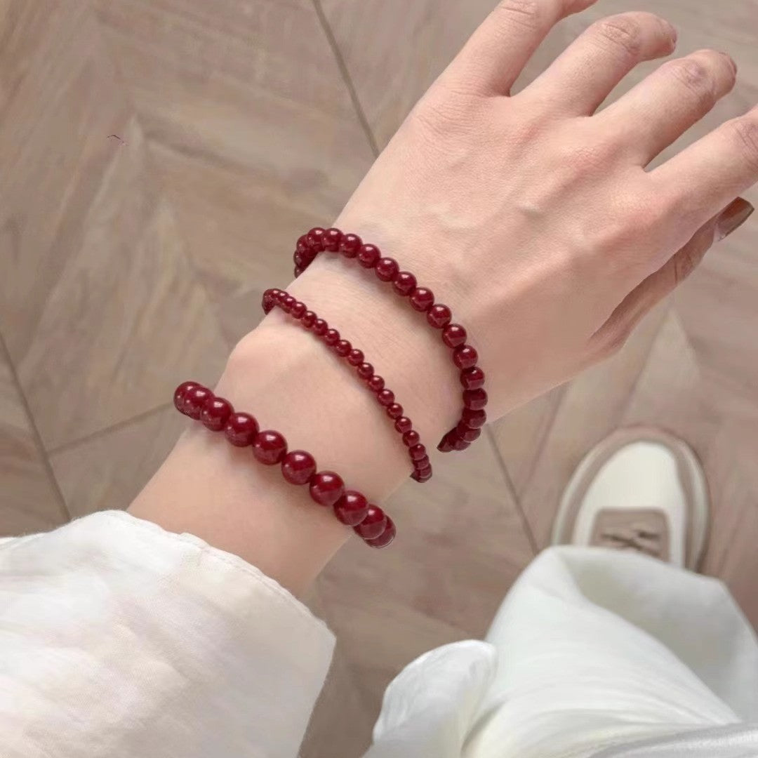 Angora Red Imitation Pearl Bracelet