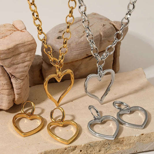 Stainless steel heart necklace