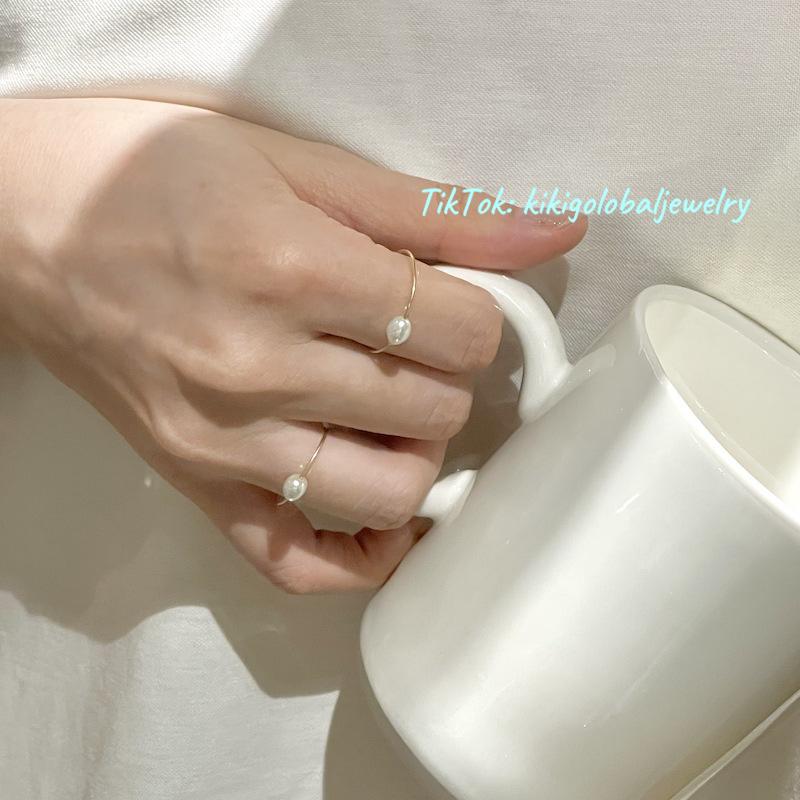 14k gold-plated natural pearl ring