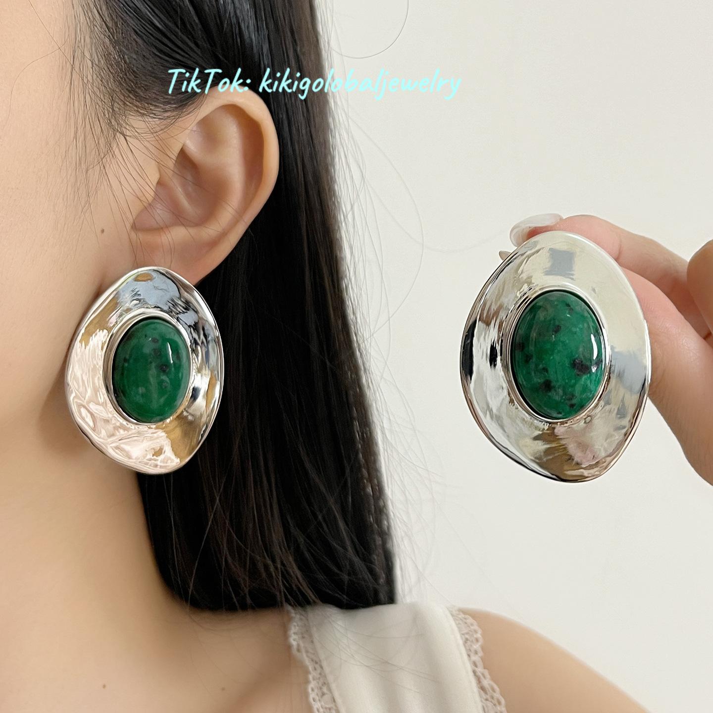 Resin titanium steel earrings